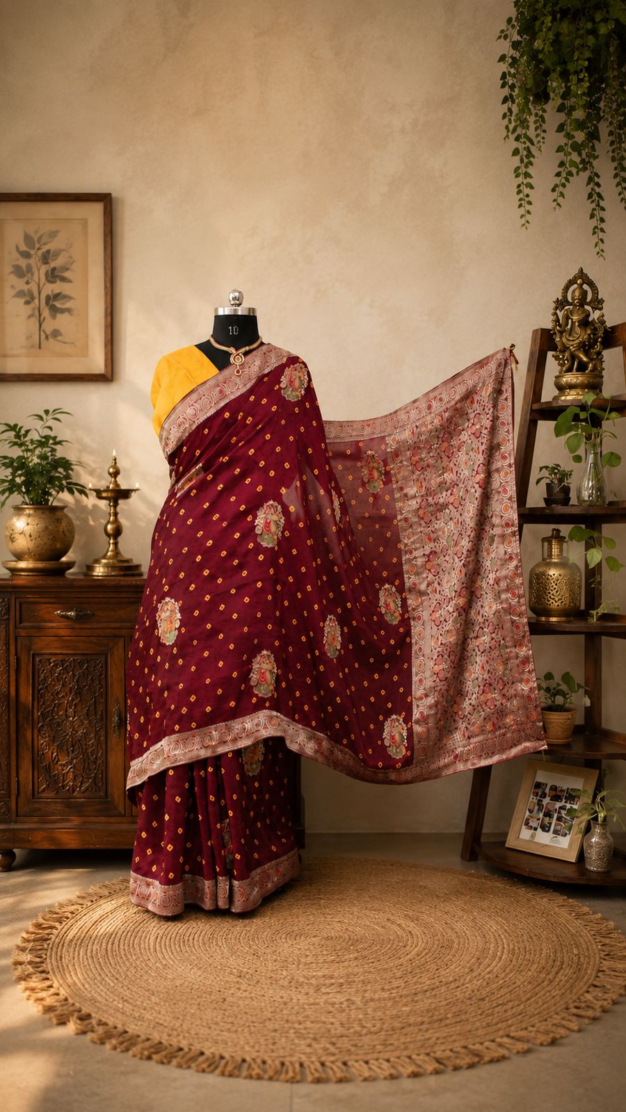 Royal Maroon & Gold Zari Saree
