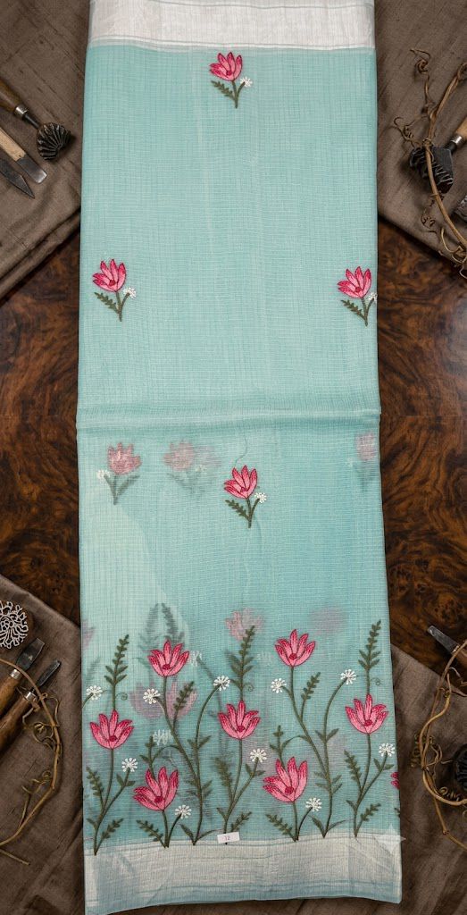 Powder Blue Kota Doria — image 1