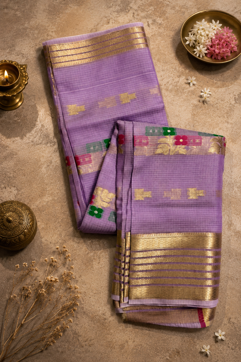 Lavender Zari Masuria Malmal